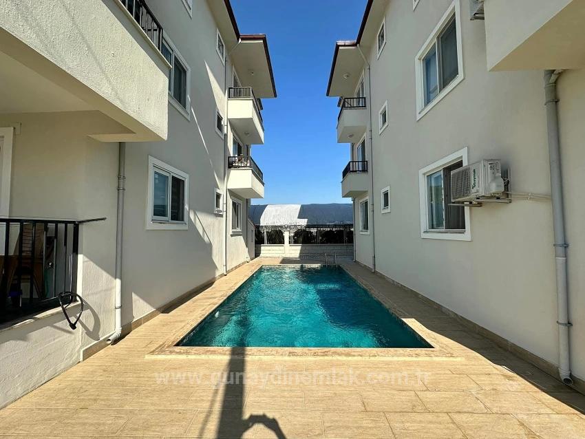 3+1 Furnished Flat For Sale In Ortaca Karaburun With Swimming Pool