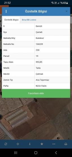 Поле Площадью 993 М² С Правом Собственности На Продажу В Денизли Чамели Калынкоз