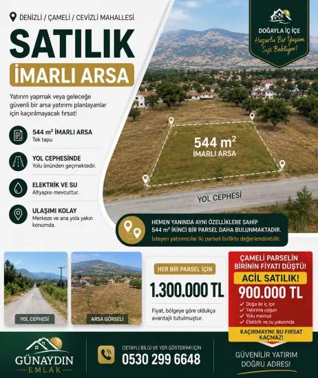 Çameli Cevizli Mah. 544 M2 İmarlı Satılık Arsa
