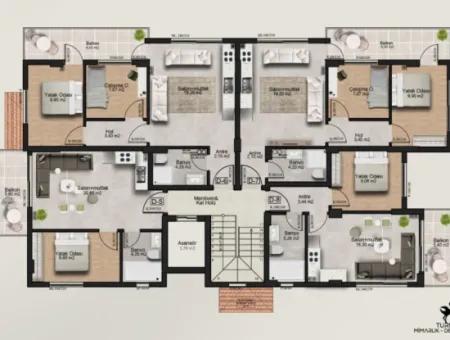 Ortaca Çaylıda Yüzme Havuzlu 2+1 Satılık Lux Daireler
