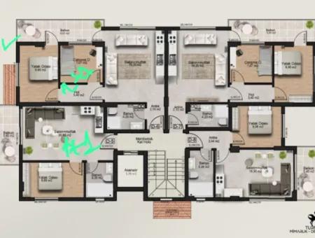 Ortaca Çaylıda Yüzme Havuzlu 2+1 Satılık Lux Daireler