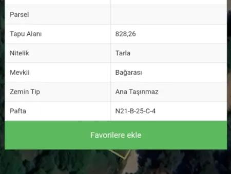 Denizli Tavasta 828 M2 Tek Tapu Satılık Tarla